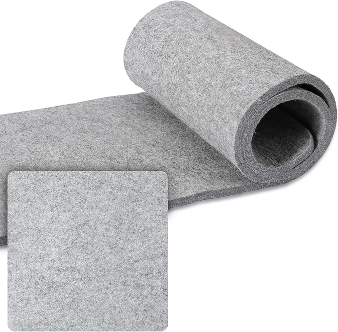 Nuanchu 2 Pack Large Wool Pressing Mat 15" x 59" and 10" x 10" Wool Ironing Mat Felted Wool Ironing Pad Sewing Machine Muffling Mat Iron Board for Quilters Quilting Supplies and Notions Accessories