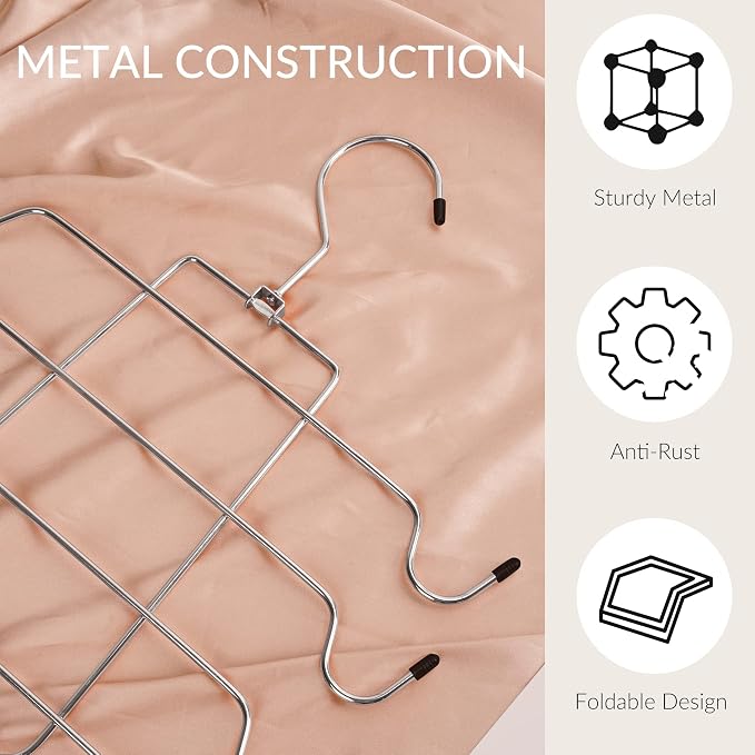 ZEDODIER 4 Pack Tank Top Hanger Space Saving, Bra Hangers for Closet Organizer, Hanging Bra Organizer Tank Tops Holder with 32 Hooks, Metal Closet Organizers and Storage Small Space Solutions, Silver