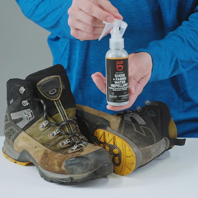 GEAR AID Revivex Suede Hiking and Work Boot Cleaner and Conditioning Kit for Waterproofing Breathable Gore-Tex Footwear