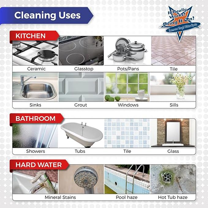 Bring It On Hard Water Stain Remover Grout Cleaner 32oz Fresh Mint, 2 Pack | Hard Water Stain Removal for Glass Shower Doors, Windows, Mirrors, and Bathroom Tile Grout Cleaner