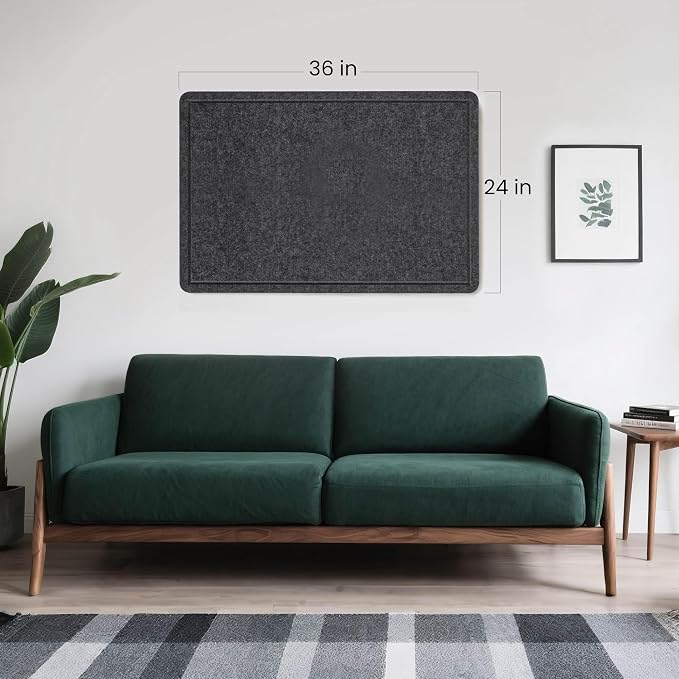 Felt Bulletin Board 36x24 inches, Decorative Pin Board for Home & Office | Cork Board Alternative for Wall with Push Pins, Display Mood Board for Photos, Notes & Reminders