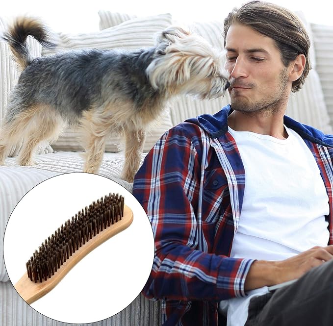 Boao 3 Pcs Wood Sweater Comb Wood Sweater Shaver Pack Fabric Shaver Remover Brush with Lint Brush Multi-Fabric Removes Pilling, Fuzz and Lint from Garments