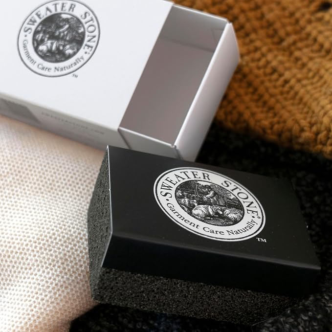 The Original Since 1985 - Garment Care for Sweaters and Knits - A Pumice-Like Brick for Removing Pilling and Balling - A Knitters Secret - Made in The USA