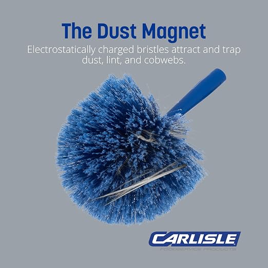 Sparta Round Duster Head, Soft Flagged Bristles, 9 Inch, Blue, 12-Pack | Flo-Pac, Electrostatic Bristles, Ceilings and Corners, Handle Sold Separately, BPA Free