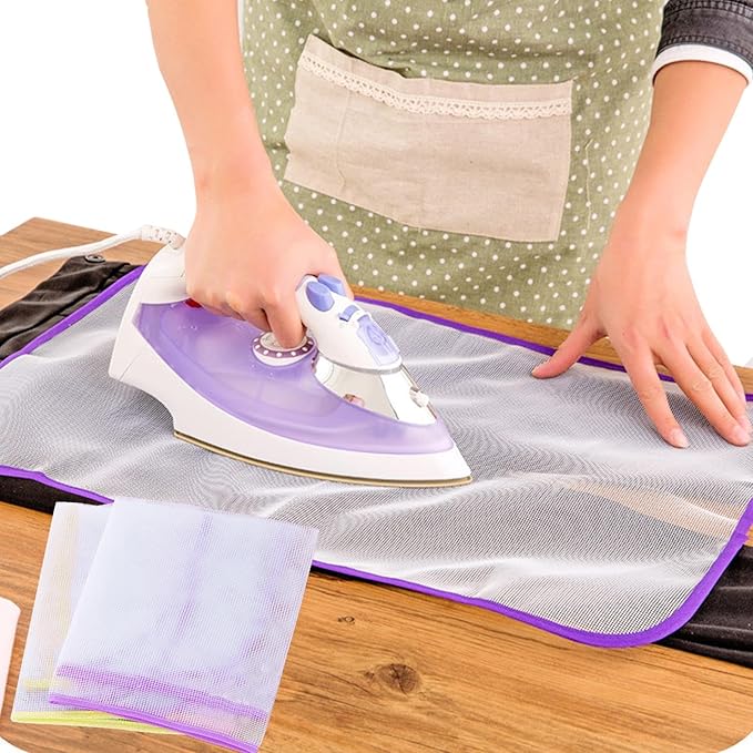 2pcs Pressing Cloth for Ironing, High Temperature Ironing Cloth Resistance Protective Clothes Heat Insulation Ironing Net (Random)