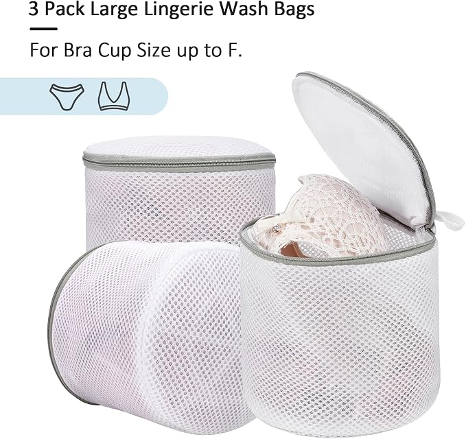 GOGOODA Laundry Mesh Bra Wash Bag for Lingerie, Underwear, Delicates, 3 PCS