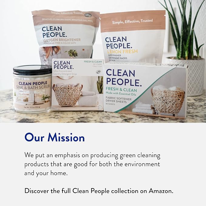 The Clean People Fabric Softener Sheets - Dryer Sheets - Softens & Removes Static Cling - Vegan Laundry Softener, Essential Oils - Fragrance Free 360 Pack