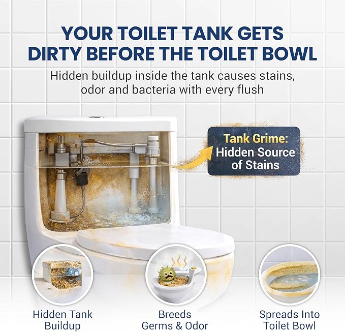 MGICAN Patented Automatic Toilet Bowl Cleaner System (ATCS) 1700+ Flushes - Non Toxic Toilet Bowl Cleaners for Hard Water Stains - UL-Certified Toilet Cleaner 1 Year Supply (3 Pack)
