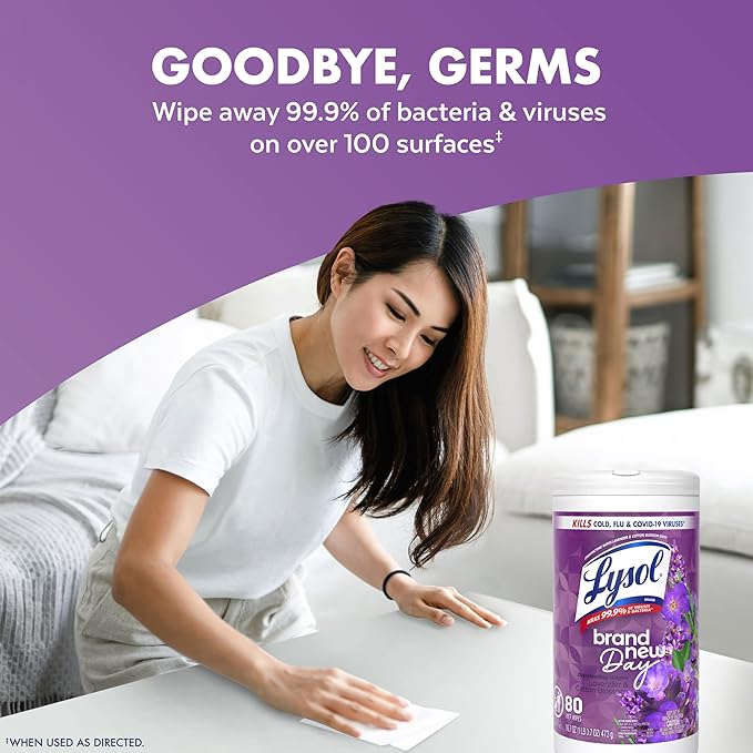 LYSOL Disinfecting Wipes, Multi-Surface, Lavender + Mango, 80 ct. (4 Pack)