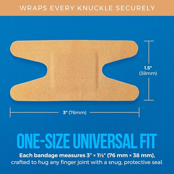 Flex Fabric Knuckle Bandages - Flexible Fabric Adhesive for Finger Care & Wound Protection - 100 Count Box