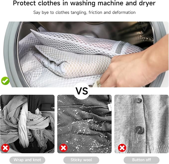 GOGOODA Mesh Laundry Bag for Delicates | Set of 2 Lingerie Bags for Washing Machine Great for Laundry, Hosiery, Blouse, Underwear, Pantyhose, Socks