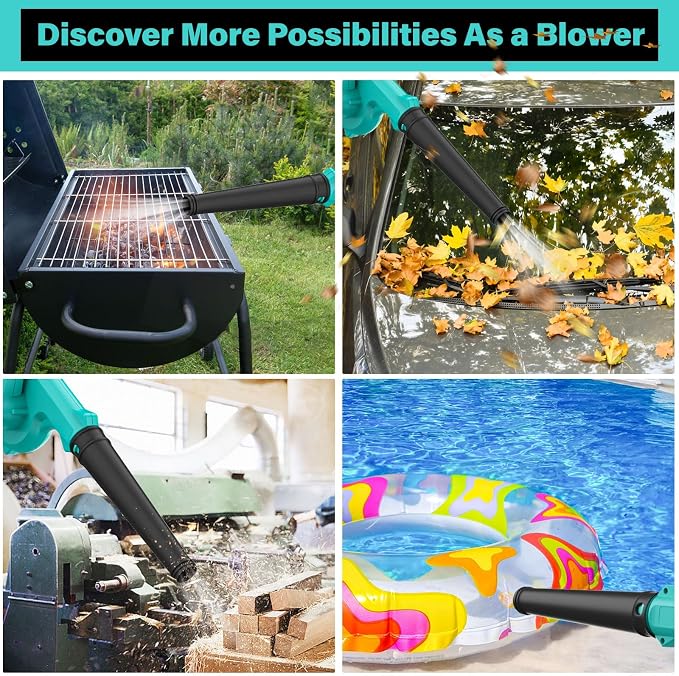 Dinftin Electric Diatomaceous Earth Duster Compatible for Makita 18V Battery(Battery Not Included), Garden Dust Applicator with 1L Capacity and 7.5" Nozzle, Versatile Leaf Blower & Powder Sprayer