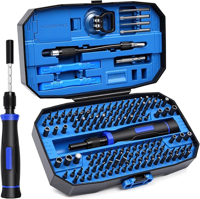 152-in-1 Precision Screwdriver Set, Electronics Repair Kit with Magnetic CR-V Bits, Phone Laptop Repair Tool Kit for iPhone, MacBook, PC, Game Console, Tablet, Cameras, Drones