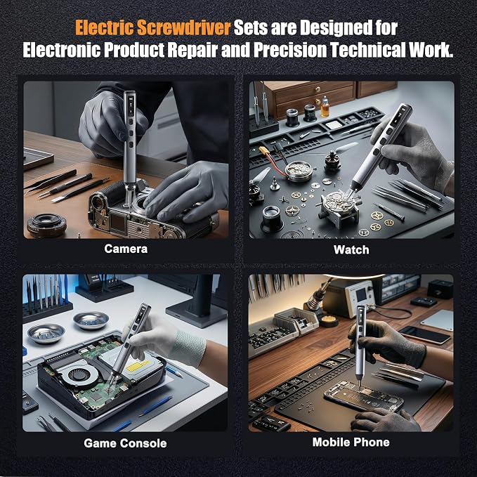 83-In-1 Mini Electric Screwdriver Set Cordless Precision Screwdriver | with 72 Drill Bits/Led Light/5 Torque Settings Multi-Purpose Precision Repair ToolSet for Phone Laptop Switch Camera Watch