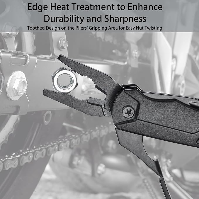 Multitool Wrench 19 In 1 Multipurpose Camping Gear Pocket Size Adjustable Wrench with Pliers, Wire Cutter, Cutting Saw, Bottle Opener for Maintenance, Camping and DIY,Gift for Him