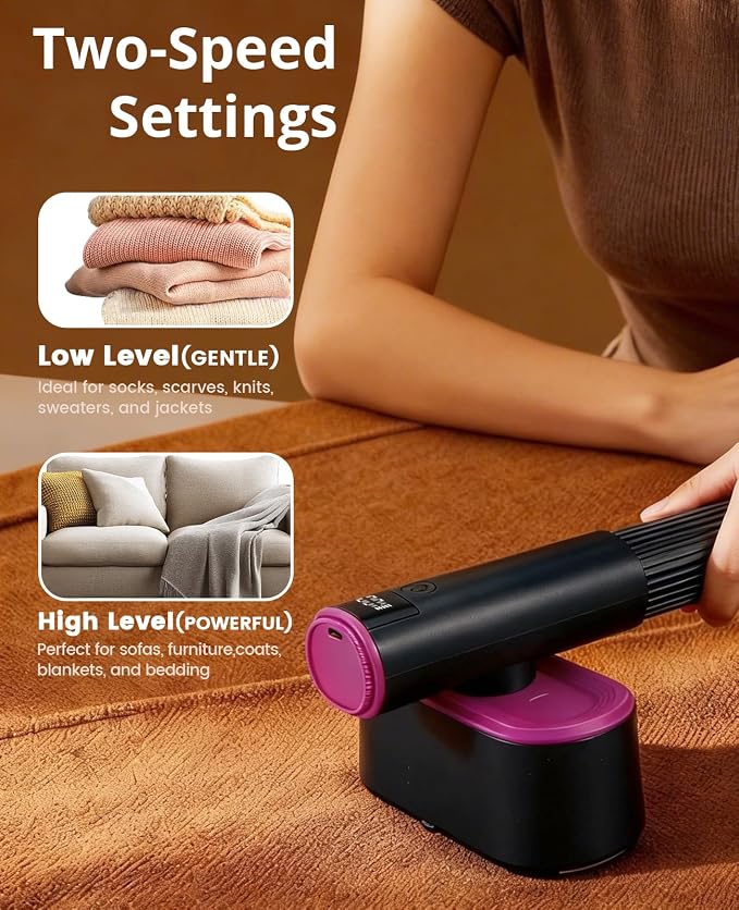 Fabric Shaver, 2-in-1 Rechargeable Lint Shaver with Dual Shaving Heads, Digital LED Display, 6-Leaf Blades, 2-Speed Sweater Shaver to Remove Pilling & Fuzz from Clothes, Furniture, Couch