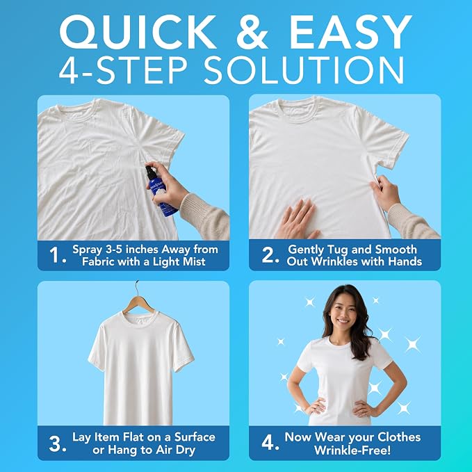 Clothes Wrinkle Release Spray Travel Size - Fragrance Free Wrinkle Release Mist - Fabric Deodorizer, Fabric Softener, & Anti Static Spray - Travel Essentials 3 Fl Oz (Pack of 2)