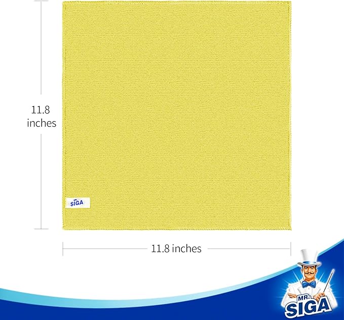 MR.SIGA Microfiber Cleaning Cloth, All Purpose Cleaning Towels, Pack of 50 | Reusable microfiber cleaning towels, 5 colors, 30 x 30 cm(11.8 x 11.8 inch)