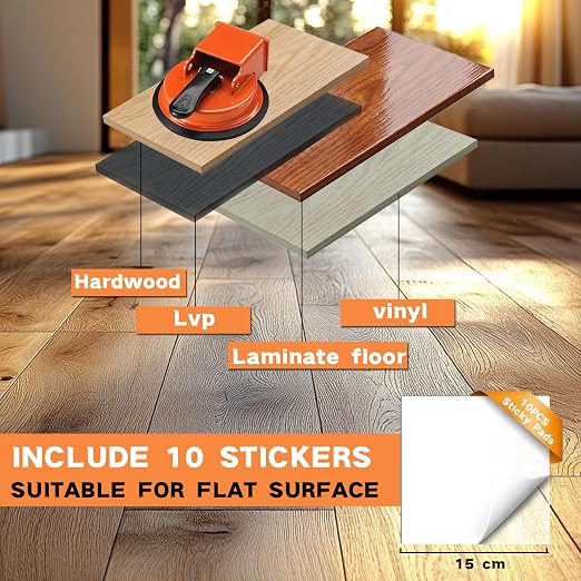 REXBETI Floor Gap Fixer Tool, Plank Gap Repair Kit, Heavy Duty Suction Cup | 90° widened striking, 10pcs sticky pads. Laminate Flooring Tool. Fixer Laminate/Vinyl Flooring/Hardwood/LVP