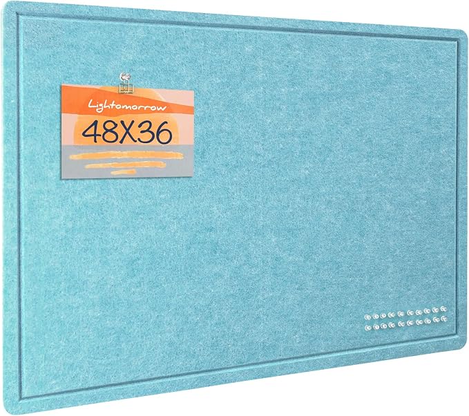 Felt Bulletin Board 48x36 inches, Decorative Pin Board for Home & Office | Cork Board Alternative for Wall with Push Pins, Display Mood Board for Photos, Notes & Reminders