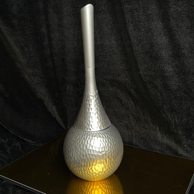 Elegant Toilet Brush Set – Stylish Hammered Design, Durable Handle, Anti-Splash Base, Modern Bathroom Accessories, Easy to Clean & Maintain (Sliver)