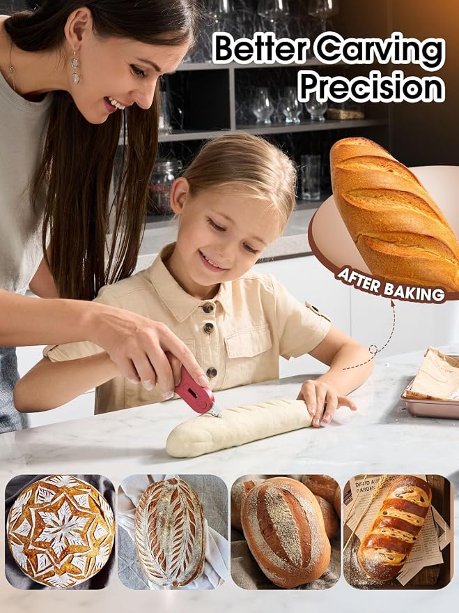 CLUEAPOP Bread Lame, Magnetic Storage Sourdough Scoring Tool With 5 Individual Blades For Artisan Bread, Essential Sourdough Baking Supplies, Scoring Knife for Bread Baking