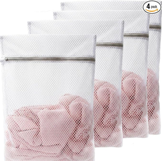 Set of 4 Mesh Laundry Bags, 12 x 16 Inches lingerie bags for washing delicates (4)
