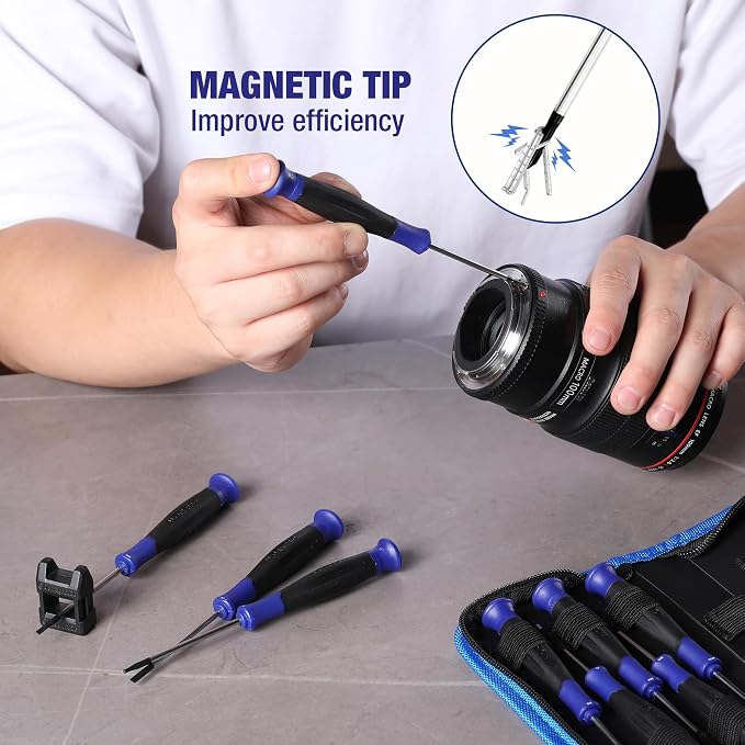 WORKPRO 10-Piece Precision Screwdriver Set with Pouch | Magnetic Small Screwdrivers with Phillips, Slotted, Torx Star, Mini Screwdriver for Eyeglass, Watch, Computer, Laptop, Phone