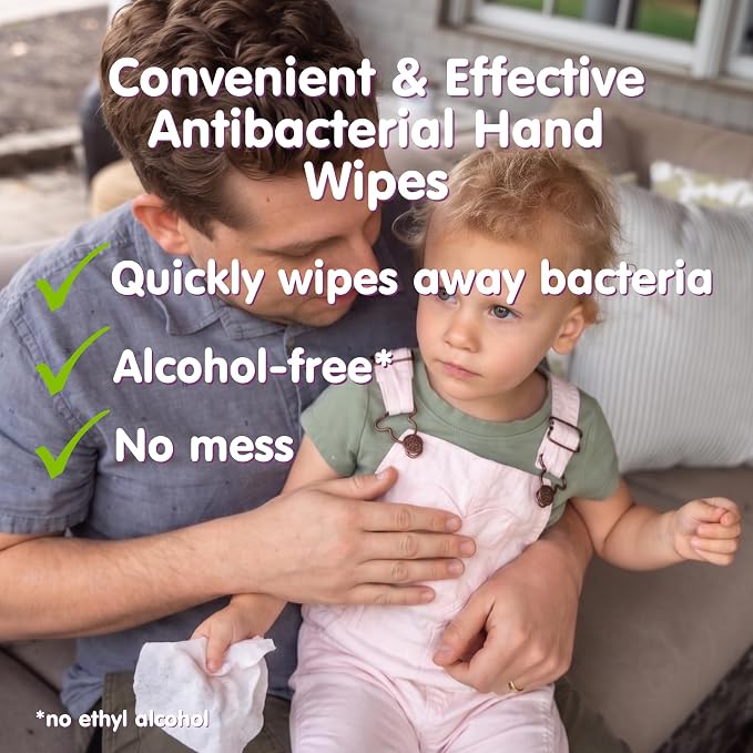 Boogie Antibacterial Hand Wipes - 30 Count - Hypoallergenic & Alcohol-Free - Individually Wrapped - Travel and Diaper Bag Essential