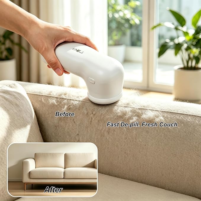 Rechargeable Fabric Shaver Lint Remover, 2 Blades Defuzzer for Clothes Couch Furniture Blankets