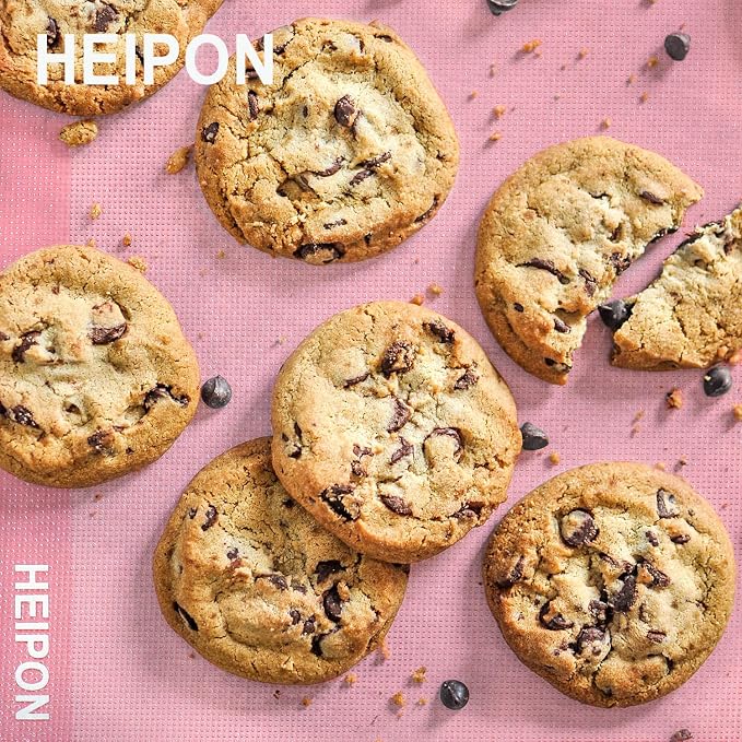 Pink Perforated Baking Mat,Cuttable Baking Mat,23.6"Lx15.7"W,Silicone Baking Mat,Non-Stick,Breathable Mat,Reusable(Pink,2pcs)