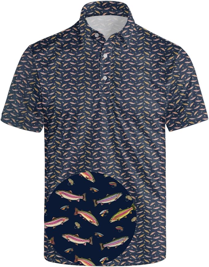 Polo Shirts for Men Moisture Wicking Mens Polo Shirts Patriotic Shirts for Men