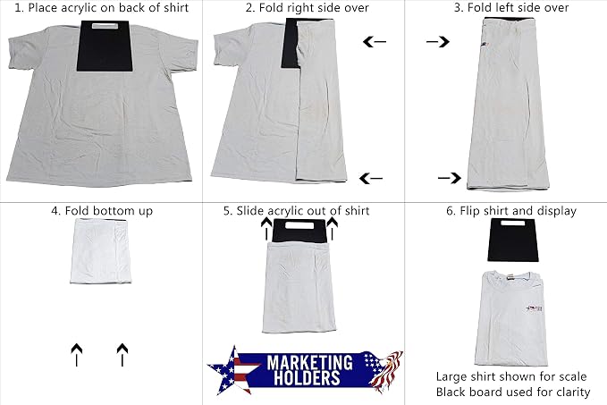 Marketing Holders Shirt Folding Board 8.5" x 12" Acrylic Laundry Organizer for Casual Wear Stores Clothing Stores Uniform Retailers Ergonomic Innovative Sleek Versatile Home Use Practical Clear