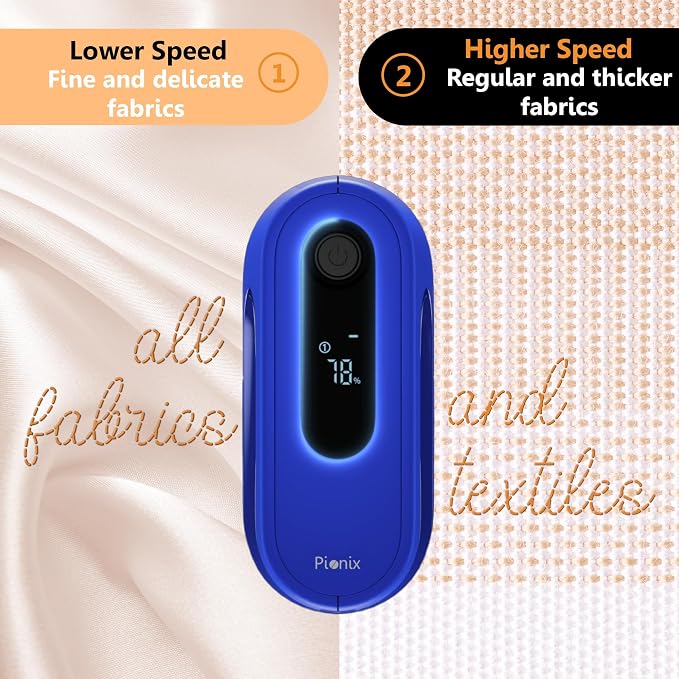 Pionix Fabric Shaver, Sweater Shavers to Remove Pilling, High-Perf Defuzzer, Rechargeable Electric Lint Shaver for Fuzz and Lint Balls from Clothing, Upholstery 2000mah Battery (Candy Blue)
