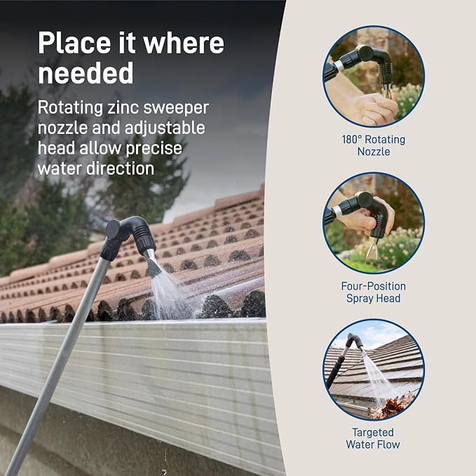 Orbit 58543 Telescoping Gutter Cleaning Wand, Silver