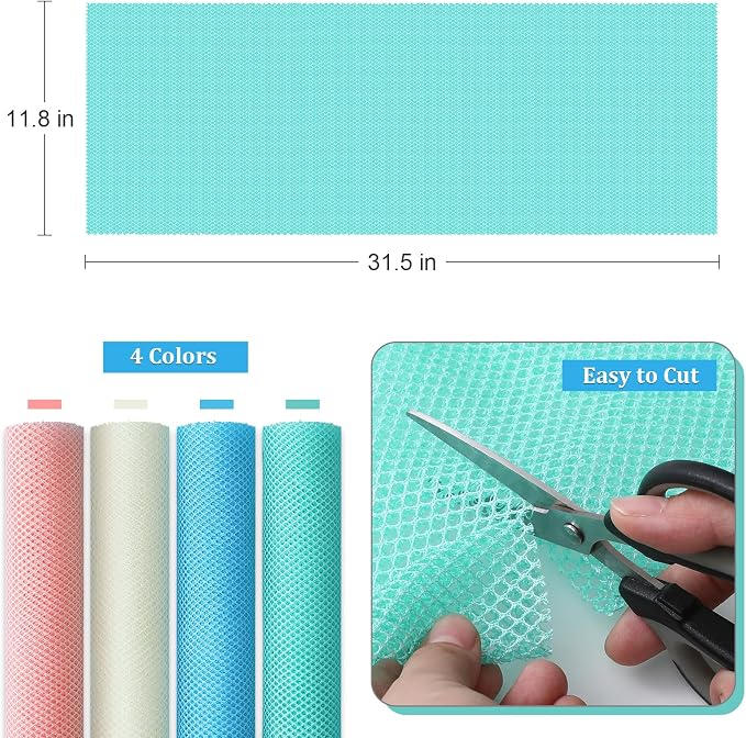 4 Pieces African Exfoliating Net, Long African Net Sponge, Nylon African Net Cloth, Exfoliating Washcloth, Body Scrubbers for Use in Shower, Back Scrubber Skin Smoothers for Bath (Multicolor 4)