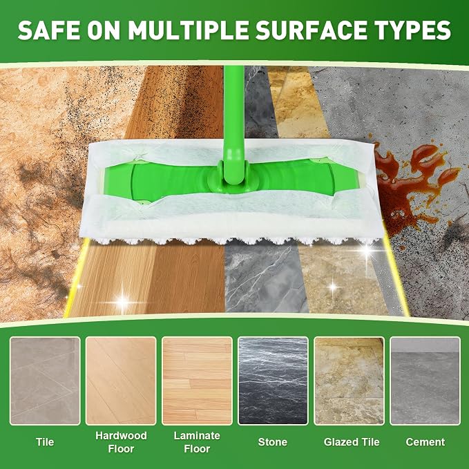 100ct Dry Sweeping Cloths for Swiffer Sweeper Mop, Heavy Duty Microfiber Duster Mop Pad Refills, Captures Dust & Pet Hair, for Hardwood Floors and Multi-Surface Cleaning