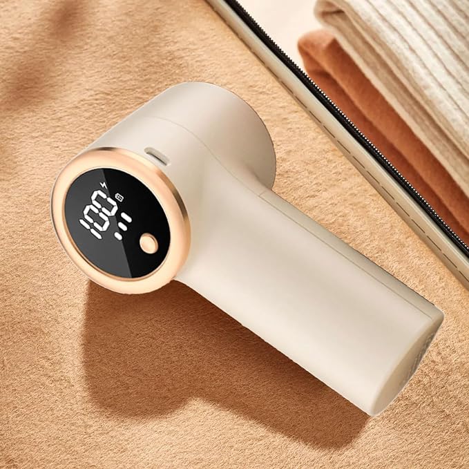 Rechargeable Fabric Shaver Remover with LED Display for Clothes Furniture Sofas Blankets Electric Lint Rechargeable Electric Lint Remover Large Coverage Multipurpose