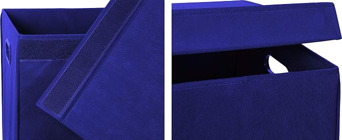Simple Houseware Double Laundry Hamper with Lid & Removable Bags, Dark Blue