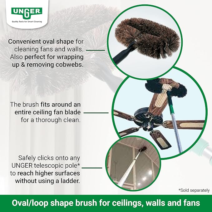 UNGER WALB0 StarDuster Wall Cleaning Brush, Brown