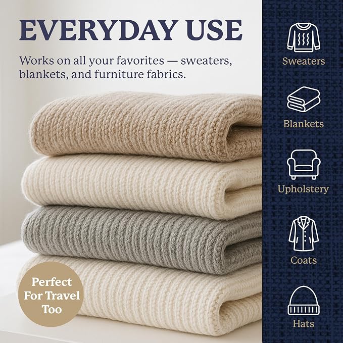 Farberware Fabric Shaver & Lint Remover for Clothing, Small, Portable | Triple blade sweater shaver removes pilling, fuzz, and lint balls from clothes, couch, and furniture, battery operated