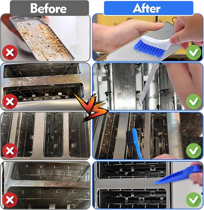 Toaster Cleaning Brush Set,5 Pcs | Cleaner Supplies Tools kit for Toasters 2 Slice/ 4 Slice Accessories(Excluding Toaster)