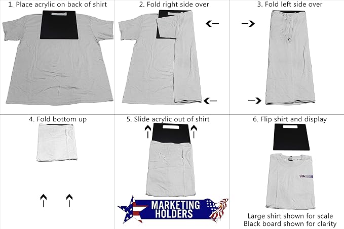 Marketing Holders Shirt Folding Board 10" x 12" Plastic Laundry Organizer for Casual Wear Stores Laundromats Shirt Painting Art Sporting Good Stores Convenient Sleek Perfect for Travelers Clear