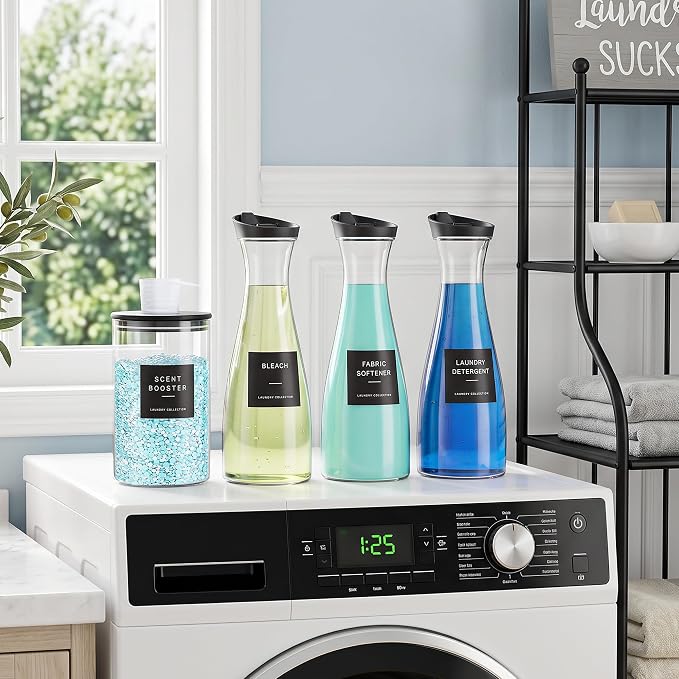 3+1 Pack Laundry Detergent Dispenser No Tray & Laundry Pods Container Black