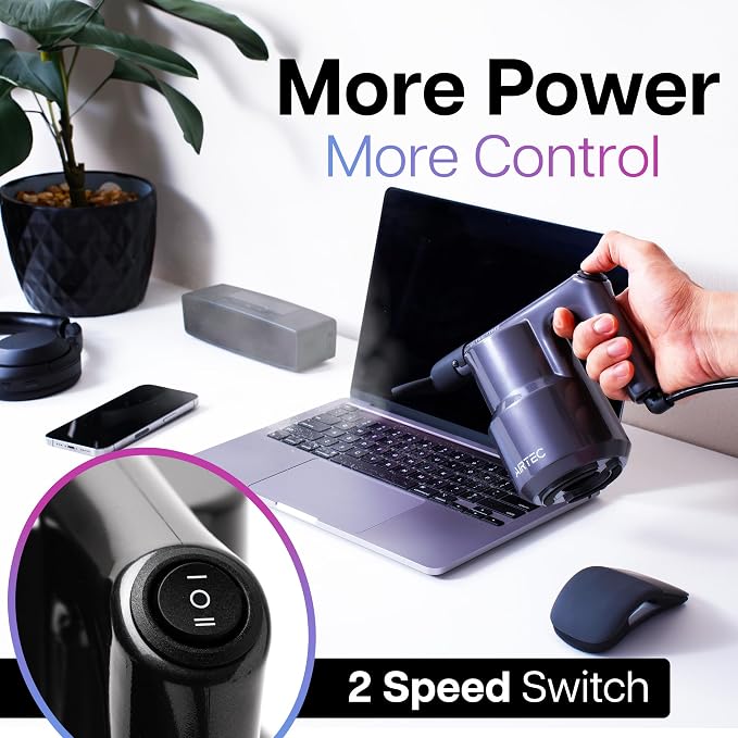 AirTec Ultra Electric Air Duster Blower for PC, Laptop, Console, Electronics and Home Cleaning, Environmental Alternative to Spray air can Duster Keyboard Cleaner (Type 6)