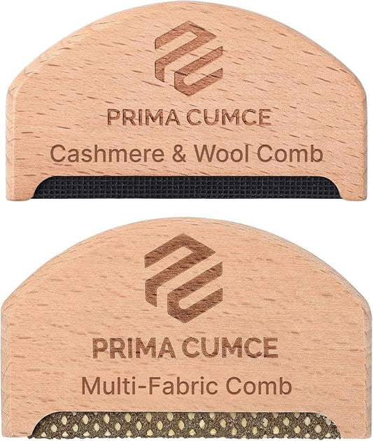2 PCS Wooden Sweater Comb for De-Pilling Cashmere, Wool, Knitwear, Manual Lint Remover, Portable Depiller for Clothes, Fuzz, Bobbles, Pilling Shaver, Fabric Defuzzer, Sweater Care Tool