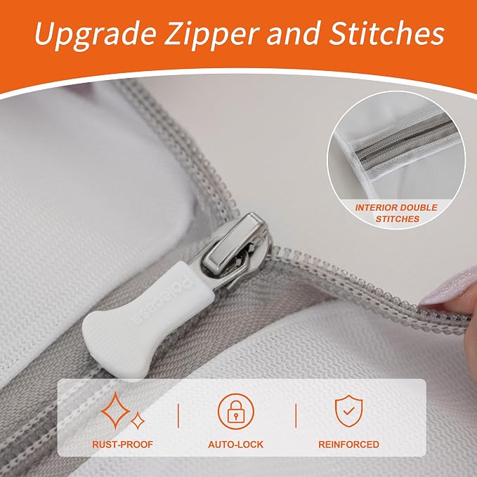 Mesh Laundry Bags 2 Pack (XX-Large, 24x24”) | Sturdy Zipper, For Delicates, Lingerie, Coats, Baby Clothes, Underwear, Washing Machine & Dryer Safe
