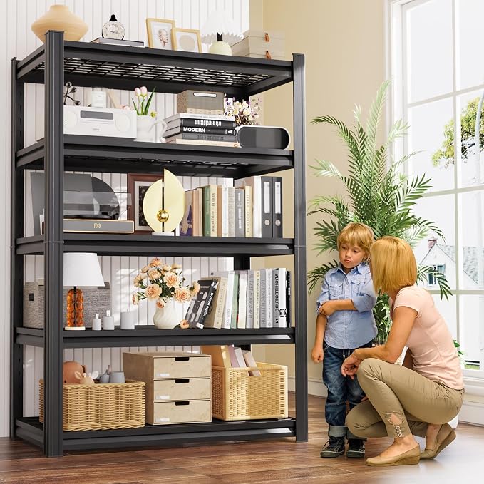 Set of 10-71"H Garage Shelving-3000LBS 5 Tier Storage Shelves,Adjustable Heavy Duty Metal Shelving Unit and Storage Large Wire Rack,Utility Steel Shelf For Shop Warehouse Industrial Pantry 71"x35"x16"
