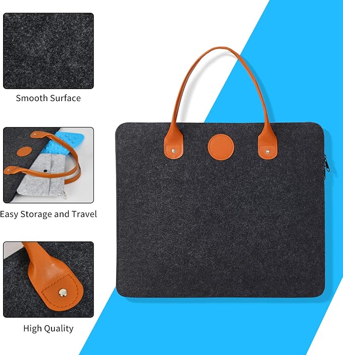 Rdutuok 17“x13.5” Wool Pressing Mat for Quilting with Carrying Case and Silicone Iron Rest pad,100% New Zealand Wool Felted Ironing Pad or Quilting Wooly Felted Iron Board for Retains Heat