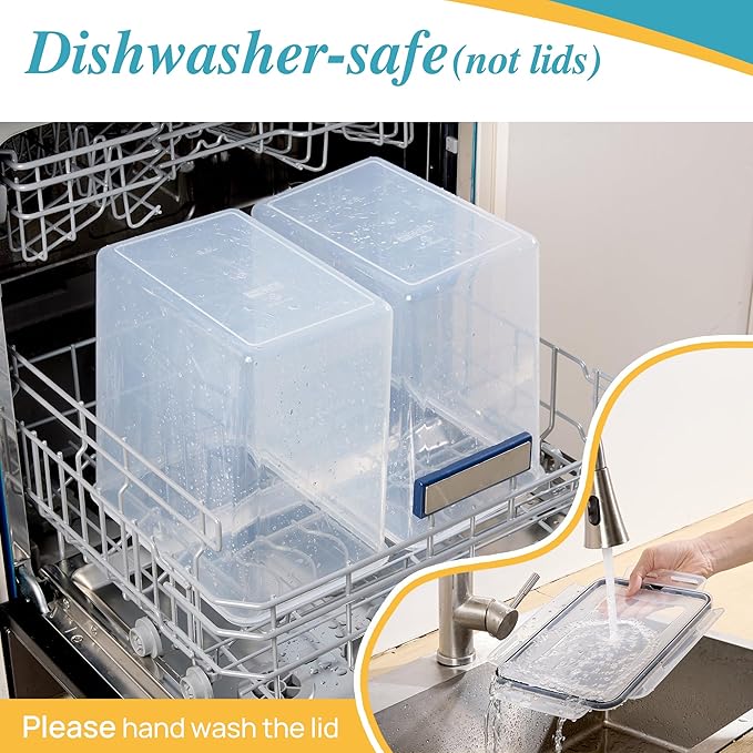 Vtopmart 9.5L 2 Pack Extra Large Flour Sugar Storage Containers, Each for 12.5 lbs flour, Airtight Kitchen Pantry Organization Canisters with Lids for Bulk food, Rice, Baking Supplies, BPA Free, Black